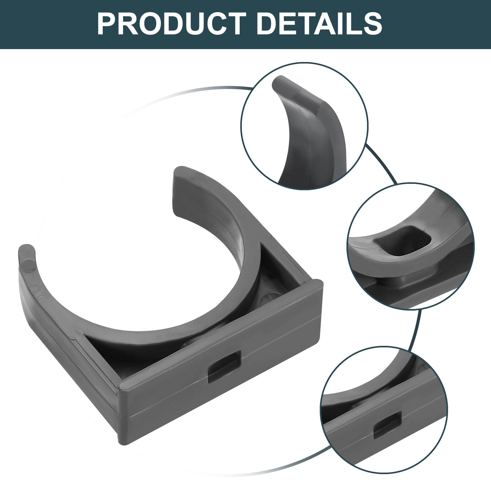 30 Pack Water Pipe Clamps Clips, U-Shaped Tubing Hose Buckles, Irrigation Tube Holder for 40mm OD for TV Trays Tube Hose Hanger Support Tubing, Gray