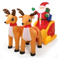 thumbnail image 1 of Patiojoy 6 FT Inflatable Christmas Santa Reindeer Sled with Built-in LED Lights, 1 of 7