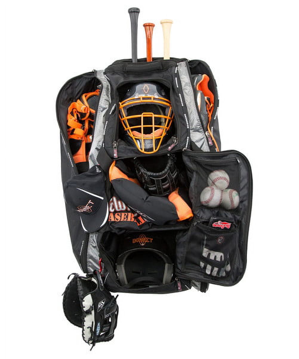 No Errors NOE2 Catchers Gear Bag with Wheels- Large Bag for Catcher’s Equipment, Baseball & Softball Bag, Baseball bat bag, Helmet Bag, Bag for Catchers with Wheels