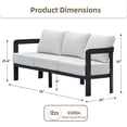thumbnail image 3 of COMLAX FIELD Outdoor Couch, Aluminum Patio 3-Seat Modern Sofa with Washable Thick Cushion, 3 of 6
