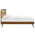 thumbnail image 3 of Modway Sidney Cane Rattan and Wood King Platform Bed with Splayed Legs in Walnut, 3 of 7