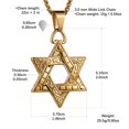 thumbnail image 2 of HZMAN Magen Star of David Pendant Necklace Women Men Chain Silver Stainless Steel Israel Necklace (Gold-1), 2 of 5