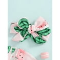 thumbnail image 6 of Musuos Toddler Girls Rash Guard Bathing Suit 6 12 18 24M 3 4Y Watermelon/Daisy Print Long Sleeve Ruffled Zipper Cute Swimsuits, 6 of 10