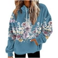 thumbnail image 1 of Women’s Colorful Oversized Hoodie Long Sleeve Gradient Color Block Sweatshirt with Drawstring and Pockets Fall Winter Loose Casual Hooded Top for Everyday Comfort and Style, 1 of 5