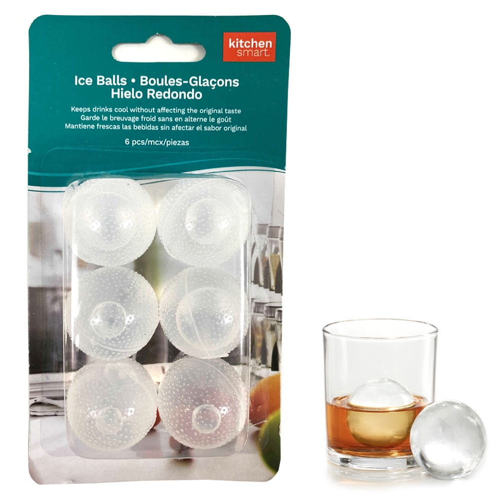 6 Pc Reusable Ice Cube Balls Plastic Refreezable Ice Drinks Bar Parties
