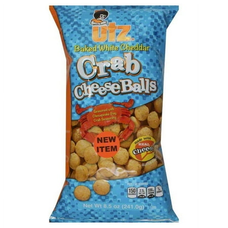 Utz Baked White Cheddar & Chesapeake Bay Crab Seasoning Cheese Balls, 8.5 Oz.