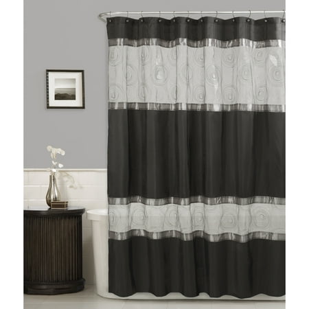 Maytex Marco Fabric Shower Curtain Black Walmart Com
