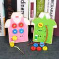 thumbnail image 4 of 2 Sets Sewing Toy Creative Wooden Clothes Lacing Toy Educational Toy for Kids, 4 of 6