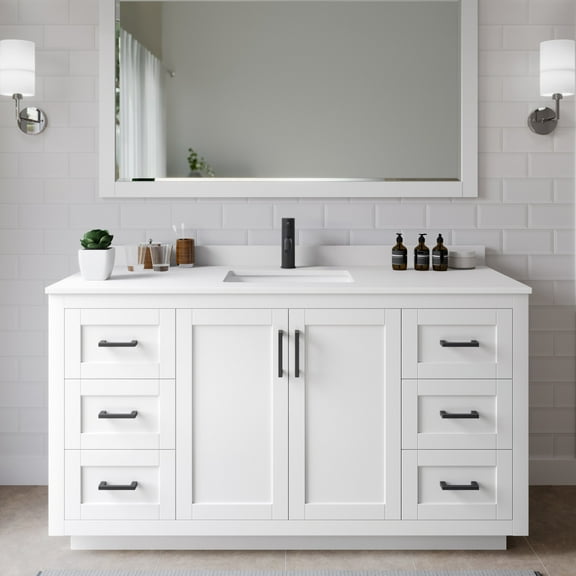 Wyndham Collection Wcf2929-60S-Vca-Mxx Miranda 60" Free Standing Single Basin Vanity Set -