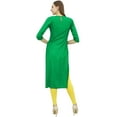 thumbnail image 3 of Bimba Women's Green Designer Tunic Embroidered Kurta Custom Kurti Blouse-14, 3 of 4