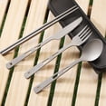 thumbnail image 3 of Outdoor Titanium Cutlery Set, Versatile Titanium Knife Fork Spoon Chopsticks  for Camping, 3 of 7