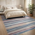 thumbnail image 3 of ODIKA 8'x10' Washable Area Rug Rag Chindi Knit Striped Boho Farmhouse Bordered Stripes Multi for Dining Room, Large Office, Lounge, Non-Slip Chair-Friendly Mat, 3 of 7