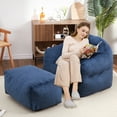 thumbnail image 2 of Oversize Lazy Sofa Set with Foot Rest for Living Room, Bean Bag Sofa Chair with Ottoman, 37.5 Lbs High-Density Foam Filling Beanbag Sofa with Armrests, Soft Corduroy Floor Sofa Couch for Adults, Kids, 2 of 8