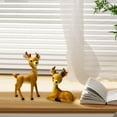 thumbnail image 4 of Figuritas de alce de 2 piezas, estatua de animales, recuerdos, regalo, escultura de ciervo, adorno de escritorio para sala de estar, estante de, 4 of 6