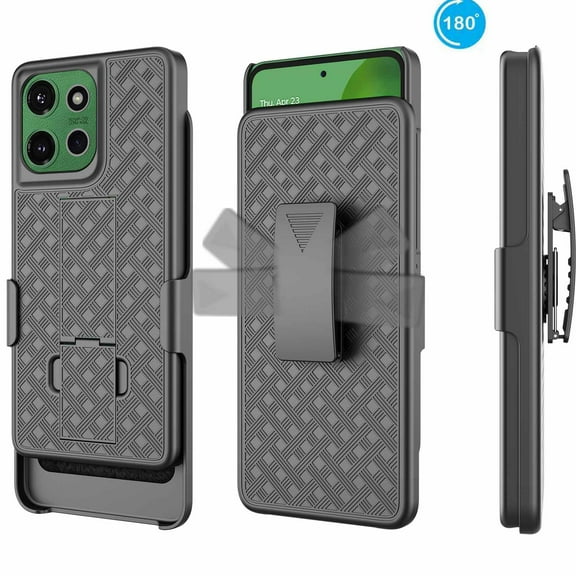 For Motorola Moto G 5G 2025 6.7" Case, Heavy Duty Shockproof Rugged Cover with Kickstand, Full Body Protective Case - Black