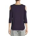 thumbnail image 2 of Nine.Eight Women’s Cold Shoulder Blouse, 2 of 5