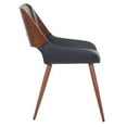 thumbnail image 2 of Chaise à Similicuir Milieu du siècle moderne en Similicuir et Bois - Similicuir Noir et Noyer, 2 of 7
