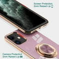 thumbnail image 4 of for Rose Gold iPhone 11 Case for Women Girls Kickstand Ring Holder 360 TPU Rotation Rings Cases with Stand Glitter Plating Edge Work with Magnetic Mount Slim Luxury Case Girly Cover Case White, 4 of 18