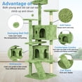 thumbnail image 3 of YRLLENSDAN 70 inch Tall Cat Tree Tower for Indoor Cats, Large Cat Tower with Scratching Post, Cat Climbing Tower with Cat Tree House, Sturdy Cat Condo, Green, 3 of 7