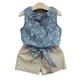 thumbnail image 3 of Guardurnaity Conjunto de 2 piezas para niños, chaleco para bebé, pantalones cortos, ropa de verano para niñas conjuntos de ropa Azul claro 100cm Guardurnaity AP002978-02, 3 of 6