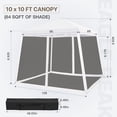 thumbnail image 4 of COOS BAY 10' x 10' Slant Leg Pop up Canopy Tent w/ Mosquito Netting (White), 4 of 7