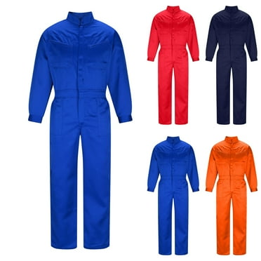 OGLCCG Mens Work Coveralls Safety Mechanic Jumpsuits Solid Long Sleeve Coverall Work Wear with Multi Pockets