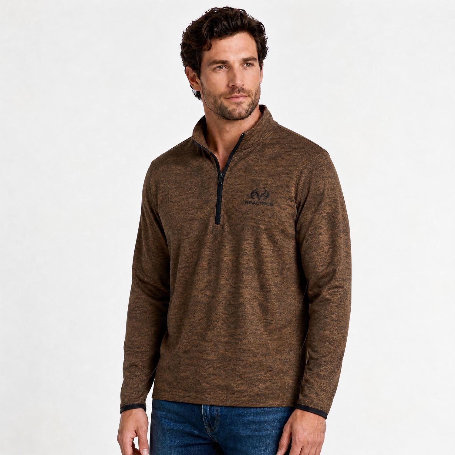 Realtree Men's Fleece Quarter Zip Pullover Sweatshirt, Sizes S-2XL
