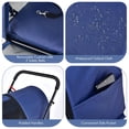 thumbnail image 6 of WSWJY Double Pet Stroller with 2 Detachable Carrier Bags, Safety Belt, 4 Lockable Wheels, Folding Cat & Dog Stroller for Small Medium Pets, Cats Dogs Puppy Travel Strolling Cart (Navy), 6 of 9