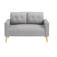 thumbnail image 4 of Vineego Modern Sleek Terry Cloth Compact Loveseat, Grey, 4 of 7