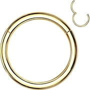 18 Gauge Hinged Nose Ring Septum Clicker Cartilage 14k Yellow Gold