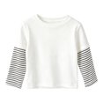 thumbnail image 4 of JFOPQVSM Fake-Two Piece Patchwork Long Sleeve Basic Tees Girls Boys Long Sleeve Baseball Raglan T-Shirt Cotton Baby,Toddler, 4 of 5