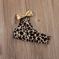 thumbnail image 3 of Gupgi  Girls 3PCS Bikini Set, Leopard Crop Bra, Back Bow Panty, Bow Hair Band, 3 of 5