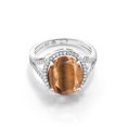 thumbnail image 2 of Gem Stone King 4.82 Ct Oval Brown Tiger Eye 925 Sterling Silver Ring, 2 of 5