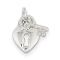 thumbnail image 1 of Sterling Silver Heart & Key Charm QC4602 (21mm x 17mm), 1 of 3