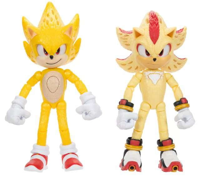 Sonic The Hedgehog Light Up Super Sonic & Super Shadow Action Figure 2-Pack