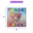 thumbnail image 5 of Peace Love Pride Maine Coon with Rainbow Sunglasses LGBT LGBTQ+ Set of 4 Stone Coasters Cat Lover Kitten Owner Gifts 4x4in Absorbent Soapstone Coaster - 01004, 5 of 5