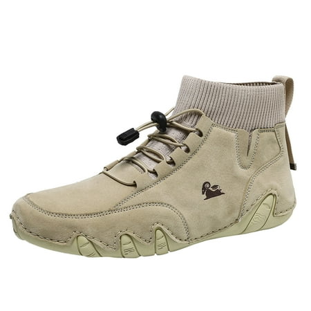 XDDST Dress Shoes for Men Mens Shoes High Top Elastic Band Sport Shoes Fashion Casual Shoes Plus Size Ankle Boots