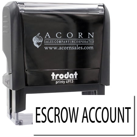 Large Self-Inking Escrow Account Stamp, Trodat Printy 4913, Press and Print Stamping, Impression Size 7/8" x 2-1/4", Up to 10,000 Impressions - Black Ink
