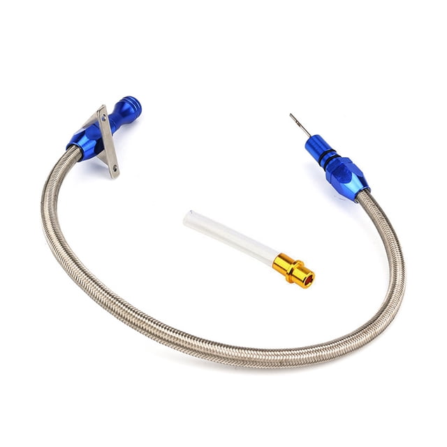 ruzhgo Metal Car Gear Box Oil Level Dipstick Portable Modified Automotive Fuel Ruler Part Accessories with Transparent Tube Silver Blue