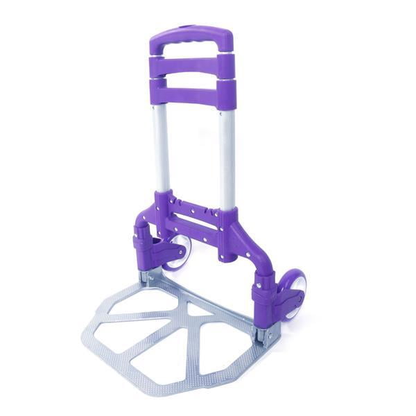 Alvantor Purple Folding Aluminum Hand Truck with Stair Climber and Bungee Cord, 165 lb Capacity