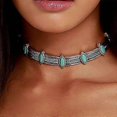 thumbnail image 2 of Turquoise Necklace Silver Short Necklace Choker Personalize Boho Necklace Jewelry for Women and Girls, 2 of 5