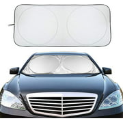 Car Windshield Sunshade (68" x 35.4") UV Protector Shields Auto & Keeps Vehicle Cooler - Sun Shade Car Window Easy to Use Pop Up Car Sun Shade for Standard Size Front Windshields