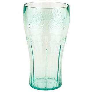 Set of 2 Classic Coke/Coca Cola Glasses 17 ounces-hint of green glass is  beautiful and feels good in the hand