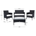 thumbnail image 6 of SAFAVIEH Outdoor Collection Abdul 4-Piece Patio Set Black/Beige, 6 of 8