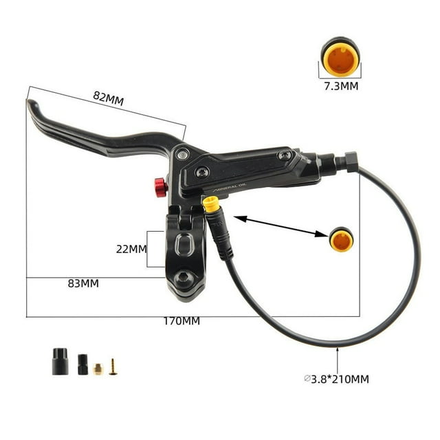 Splihome Electric Bike Brake Lever 3 Pin For E-Bike For Bafang Hall Motor Hydraulic Brake left