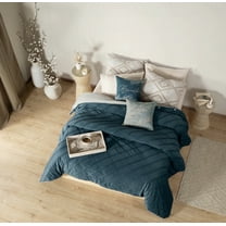 ATLANTIC EMBOSSED STRIPED PATTERN VELVET TEXTURE DUVET COVER QUEEN SIZE MADE IN MEXICO