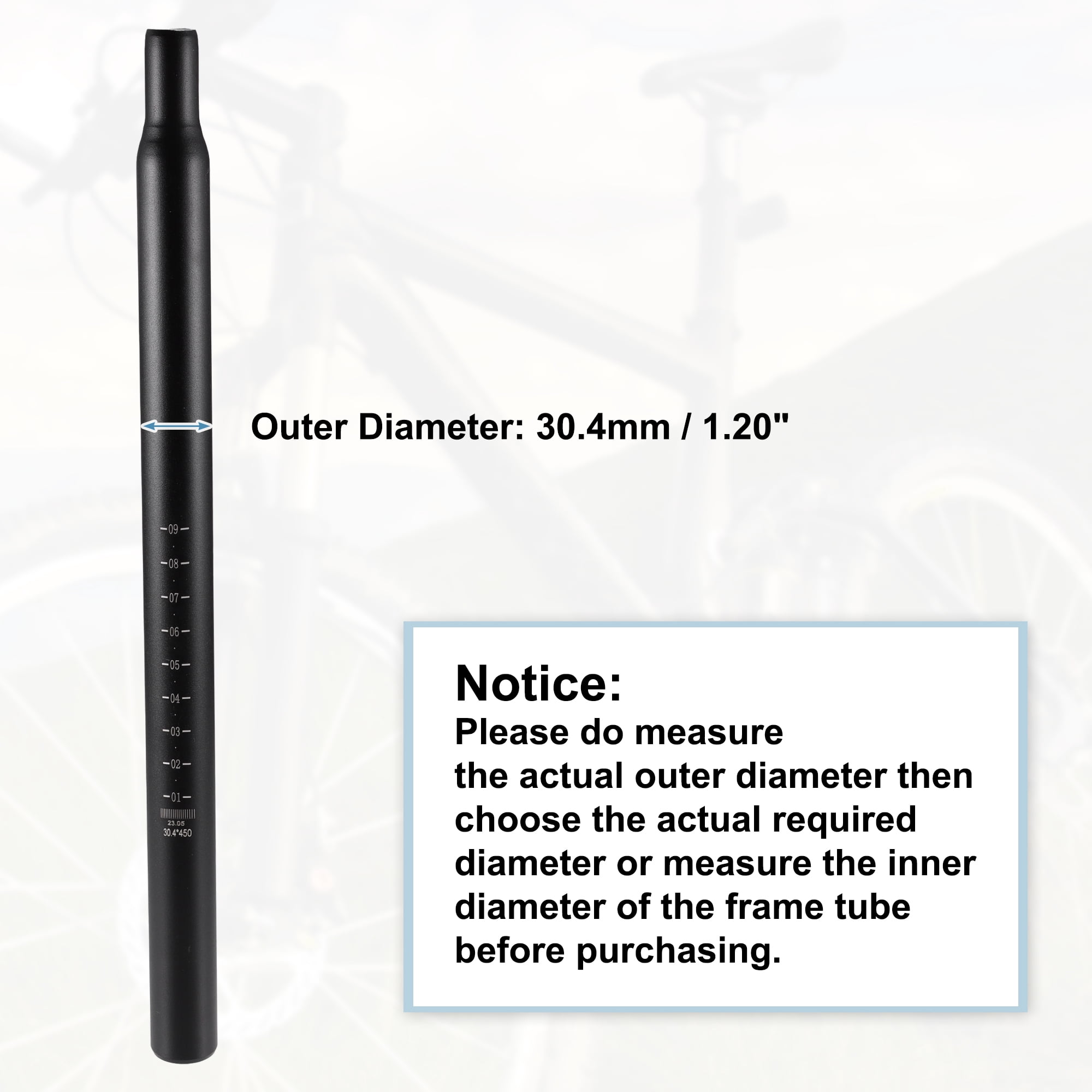 Unique Bargains Bike Aluminum Alloy Bicycle Seatpost Mountain Bike Saddle Pole 30.4x450mm