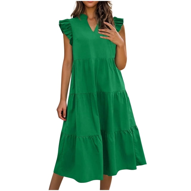 Womens Pullover Tops Spring Fall Clothes 2025 Long Sleeve Shirts Trendy Crew Neck Loose Festival Tops Solid V-Neck Pullover Sleeveless Pleated Irregular Dress Plus Size Tops For Women Summer