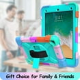 thumbnail image 3 of LTROP iPad 6th Generation Case,iPad 5th Generation Case,iPad 9.7 Case,iPad Air 2 Case for Kids,Shockproof Case with Pencil Holder/360 Rotating Stand/Hand Strap for iPad 2018/2017 9.7 inch, Aqua Teal, 3 of 9