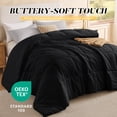 thumbnail image 4 of Aquzin Comforter Queen Size, All Season Quilted Down Alternative Duvet Insert with Corner Tabs, Machine Washable Microfiber Bedding, Black, 4 of 8